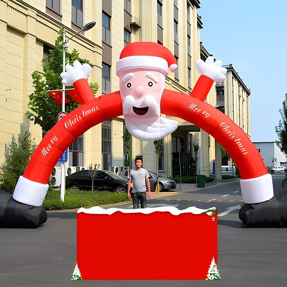 10 styles Christmas inflatable archway, blow up inflatable arch with snowman santa claus with blower free ship