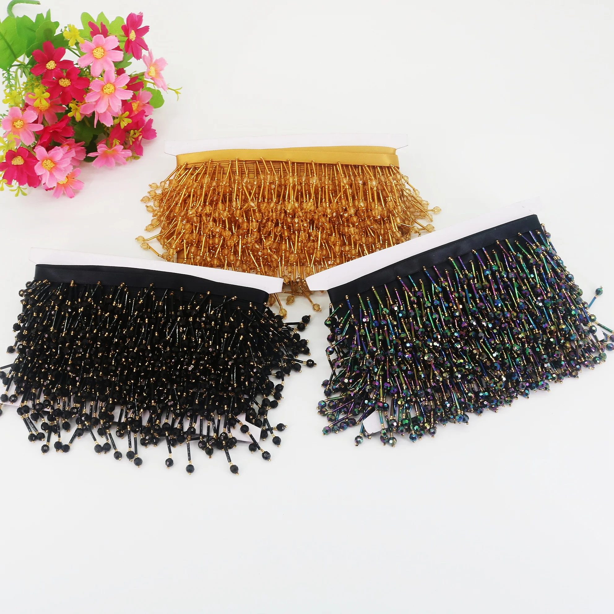 

10Yard 5.5cm Wide Beaded Tassels Lace Trim Fringe Garment Dress Tassel Decoration Ornaments Hanging Bead Curtain DIY Decorations