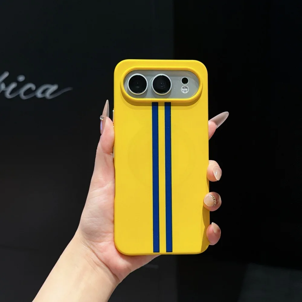 

Trendy Color Block Striped Magnetic Hard Case for Honor 500 Pro, Matte Rock Sand Texture Anti-Fingerprint Cover for Honor 500 5G