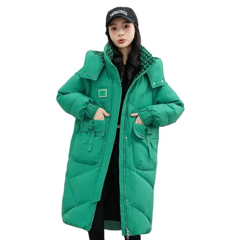 Women's Coat 2024 Winter New Cotton Jacket Women Windbreak Hooded Warm Parkas Loose Thicken Bread Jackets Long Casual Overcoat