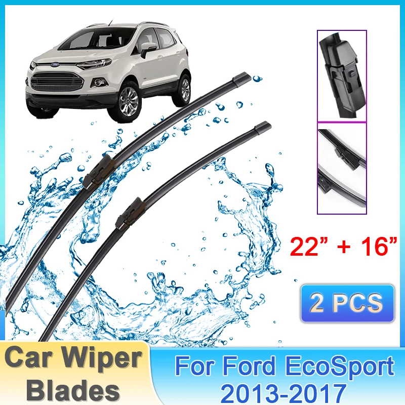 

Car Wiper Blades For Ford EcoSport 2013 2014 2015 2016 2017 Front Rear Wiper Blades Windscreen Windshield Wipers Car Accessories