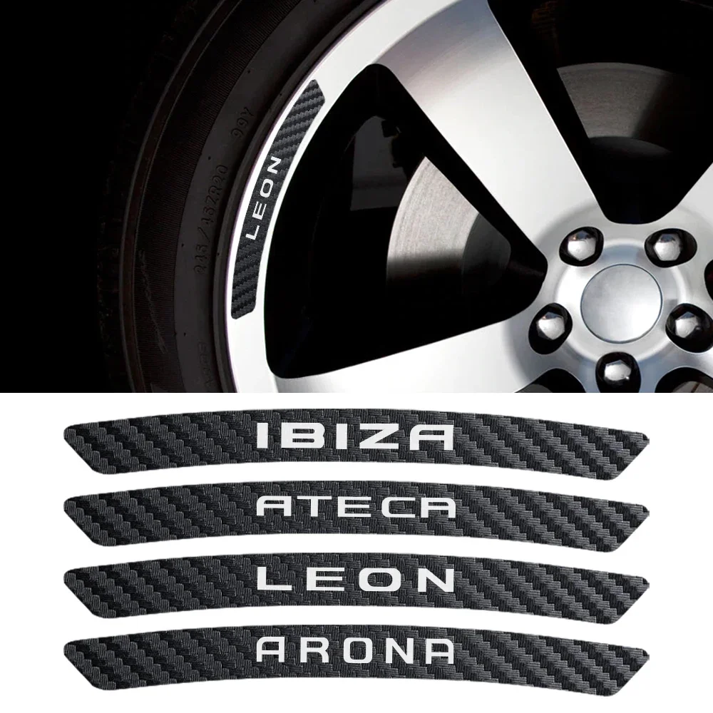 Car Wheel Rim Stickers For Seat Leon Ibiza Altea Arosa Ateca Arona Alhambra Cordoba Exeo Mii Tarraco Toledo Styling Accessories