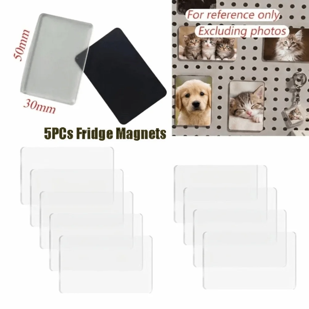 3×5cm Refrigerator Magnets Transparent DIY Craft Acrylic Fridge Magnets Surface Mount Magnetic Photo Stand Home Decoration