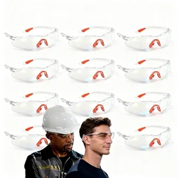 Safety Glasses -12 Piece Pack of Protective Glasses,Safety Goggles Eyewear Eyeglasses for Eye Protection with Clear Plastic Lens