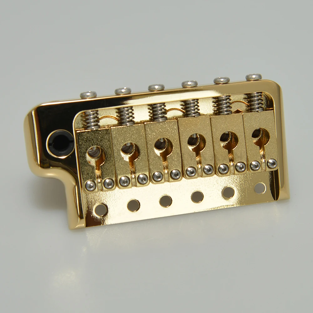 Gold Color Guitar Tremolo Bridge for PRS Style Knife Edge CNC Machined Ultra 52.5mm Brass 6 Screws for ST Electric Guitar