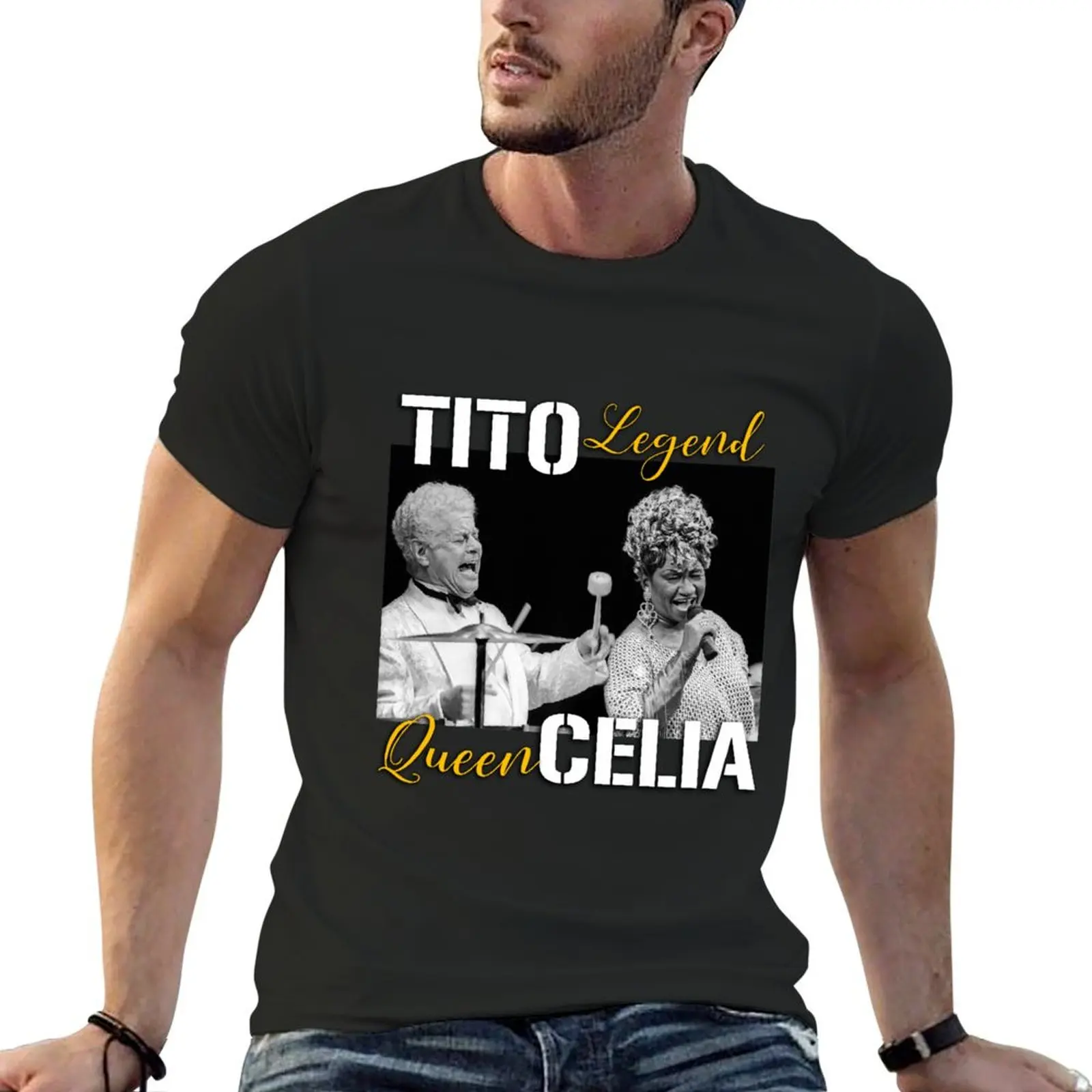 Tito Puente Legend Celia Cruz Queen T-Shirt cheap stuff Short sleeve tee graphic tees men