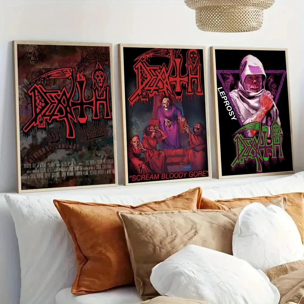 Band-D-deaths band Heavy Rock Poster Modern Home Living Bedroom Bar Hallway Waterproof Wall Art Aesthetic Decor