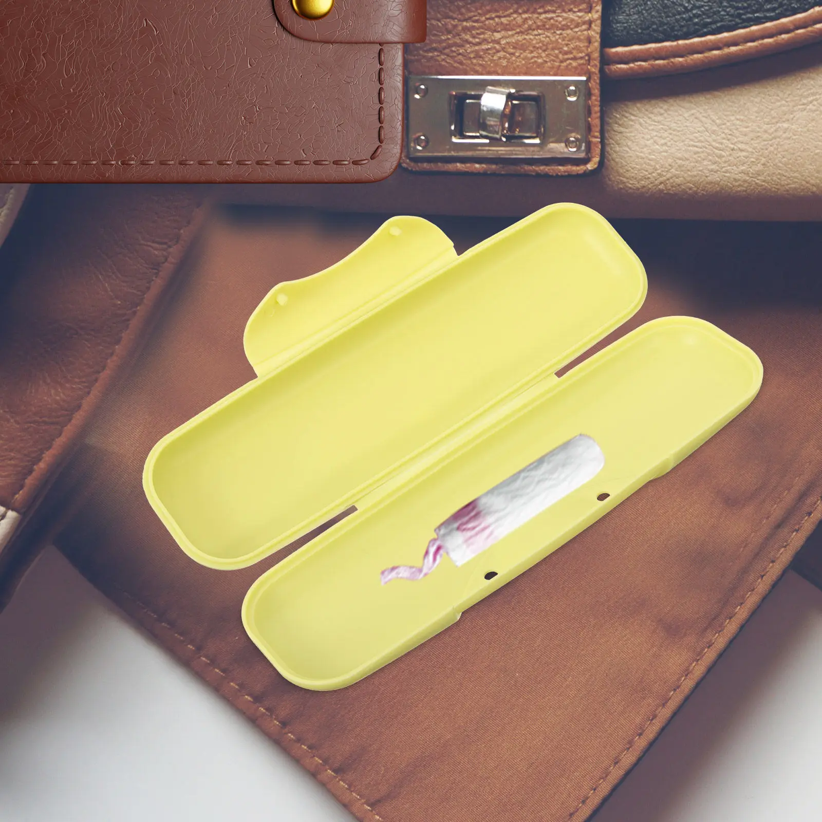 

2Pcs Sanitary Tampon Case Vibrant Color Modern Design Compact Travel Tampon Organizer Multi-Function Countertop Period Storage