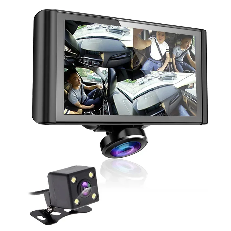 2026 Touch Screen 1080P Dual Lens 360 Degree Panoramic Vehicle Mounted Dash Cam Mini Android Four Screen Full Vision