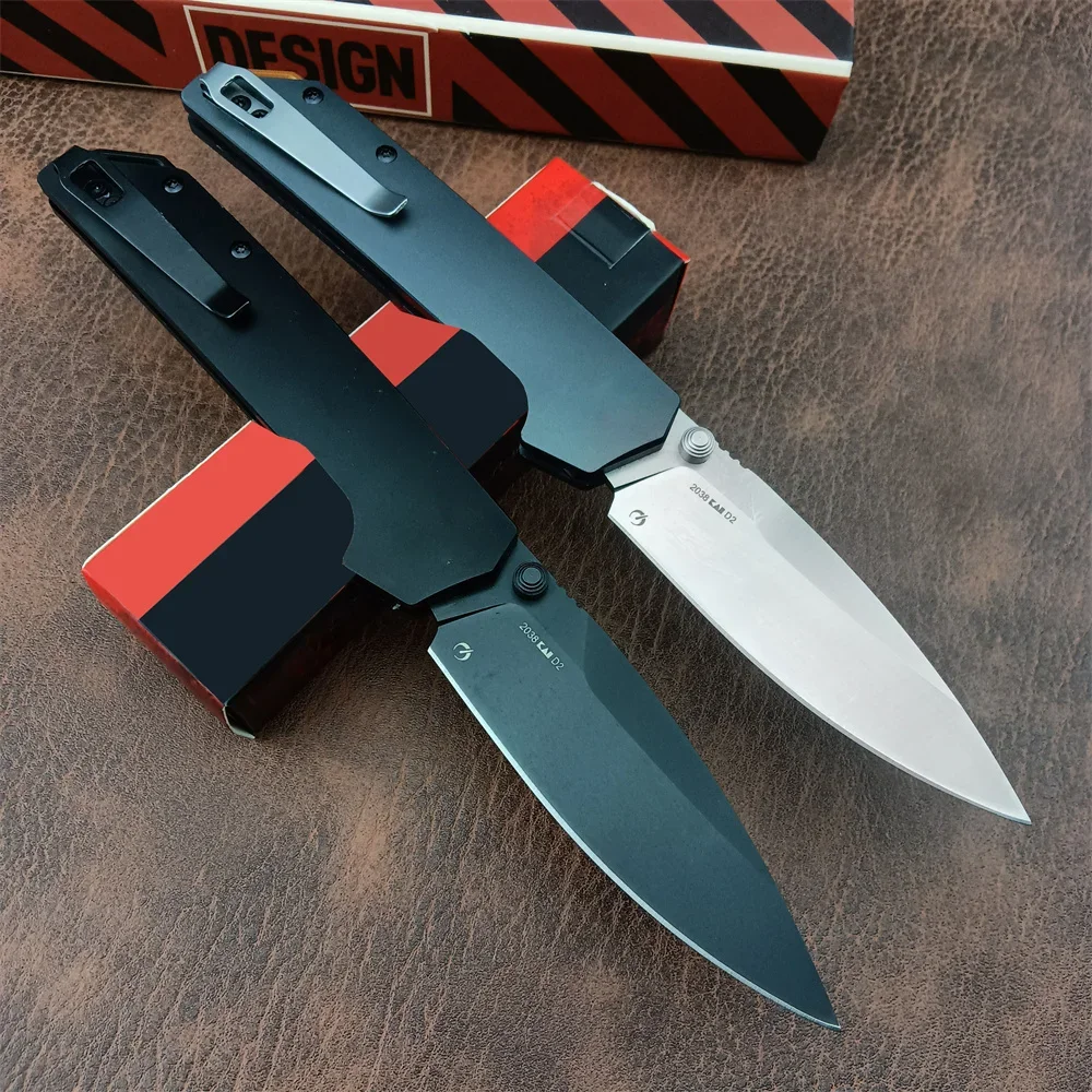 KS 2038 Tactical Outdoor Folding Knife D2 Drop Point Blade Aluminum Handle Hunting Pocket Multi-functional Camping Knifes