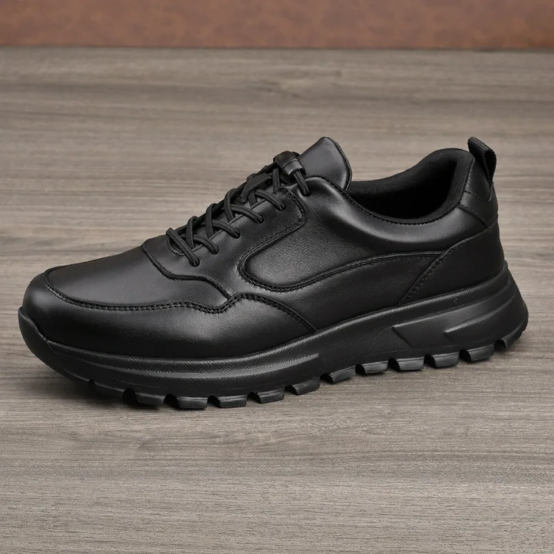 Genuine Leather Shoes Men Leisure Original Korean Sneakers Lightweight Outdoor Natural Formal Walking Sports Running Menswear