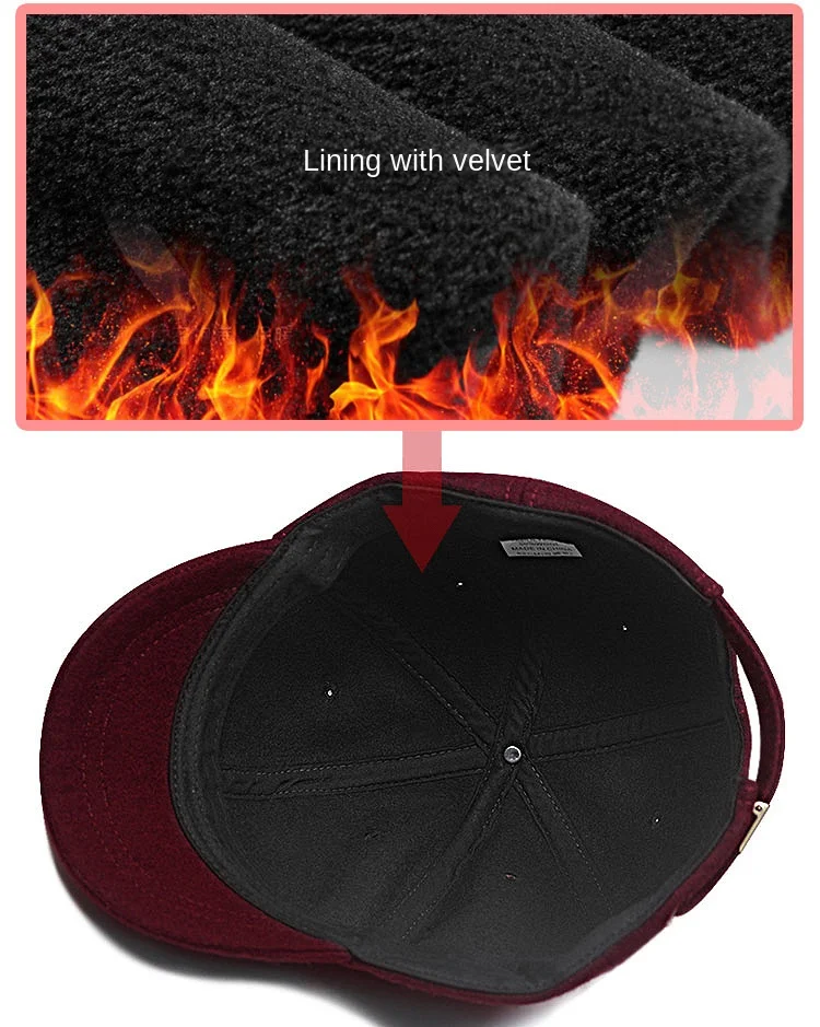 Männer kurze Rechnung Krempe Baseball mützen großer Kopf große Woll mützen männlich plus Größen Filz Leinwand Hysterese nhut 55-60cm 60-65cm – Detail 4