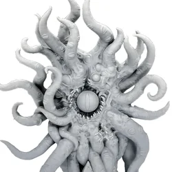 12cm Unpainted Tentacle Monster Resin Model - DIY Eldritch Horror Figure with Flag for Wargaming & Collectors A190