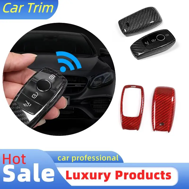 Real Carbon Fiber Car Key Shell Cover Trim For Mercedes benz A C E G S GLE GLC Class W177 W205 W213 W167 W222 W463 X253Accessory