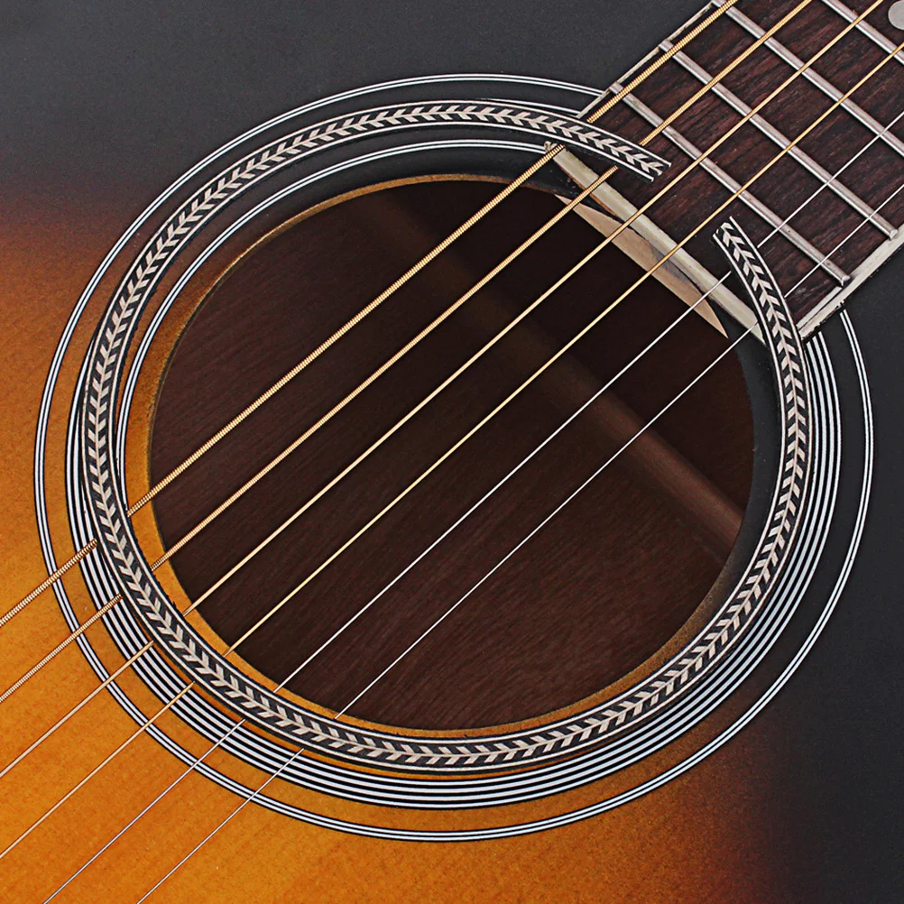 

Guitar Rosette Inlay Curved Strips 107.5Mm Sound Hole Decoration Laminated Abalone Design Guitar Decals For Diy Repair