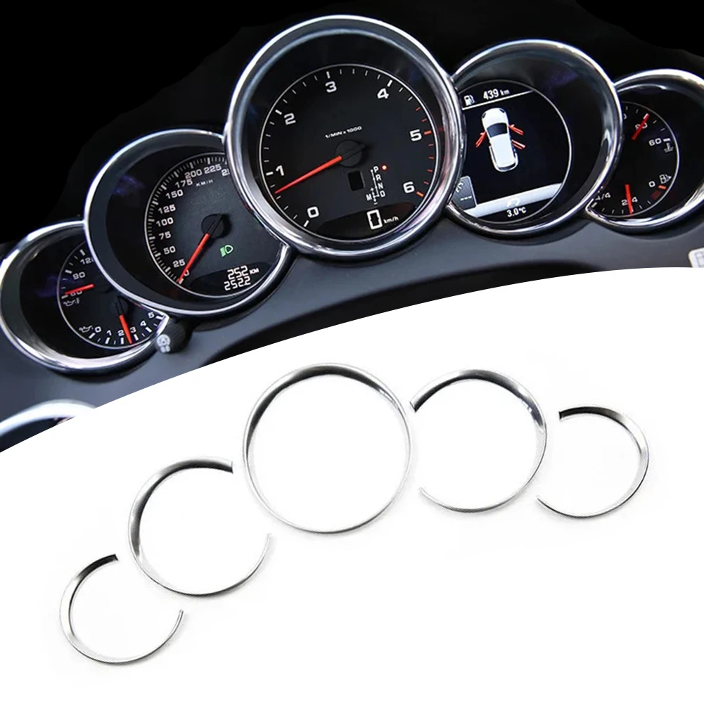 

Украшение интерьера автомобиля, серебряная отделка приборной панели, стильный аксессуар для приборной панели для Porsche, простая установка, отделка, глянцевая отделка