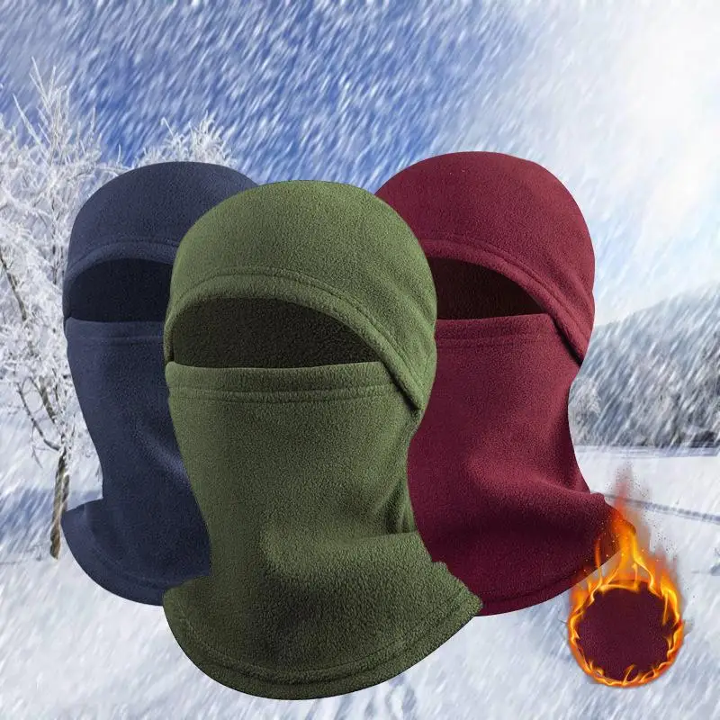 Winter Polar Coral Fleece Balaclava Men Face Mask Neck Warmer Beanies Thermal Head Cover Tactical Military Sports Scarf Ski Caps