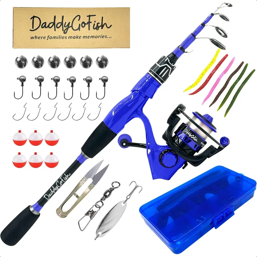 

Spinning Fishing Rod and Reel Combo Set with Tackle Box Fishing Pole Carbon Fiber Telescopic Fishing Rod Kit Spinning Reel for