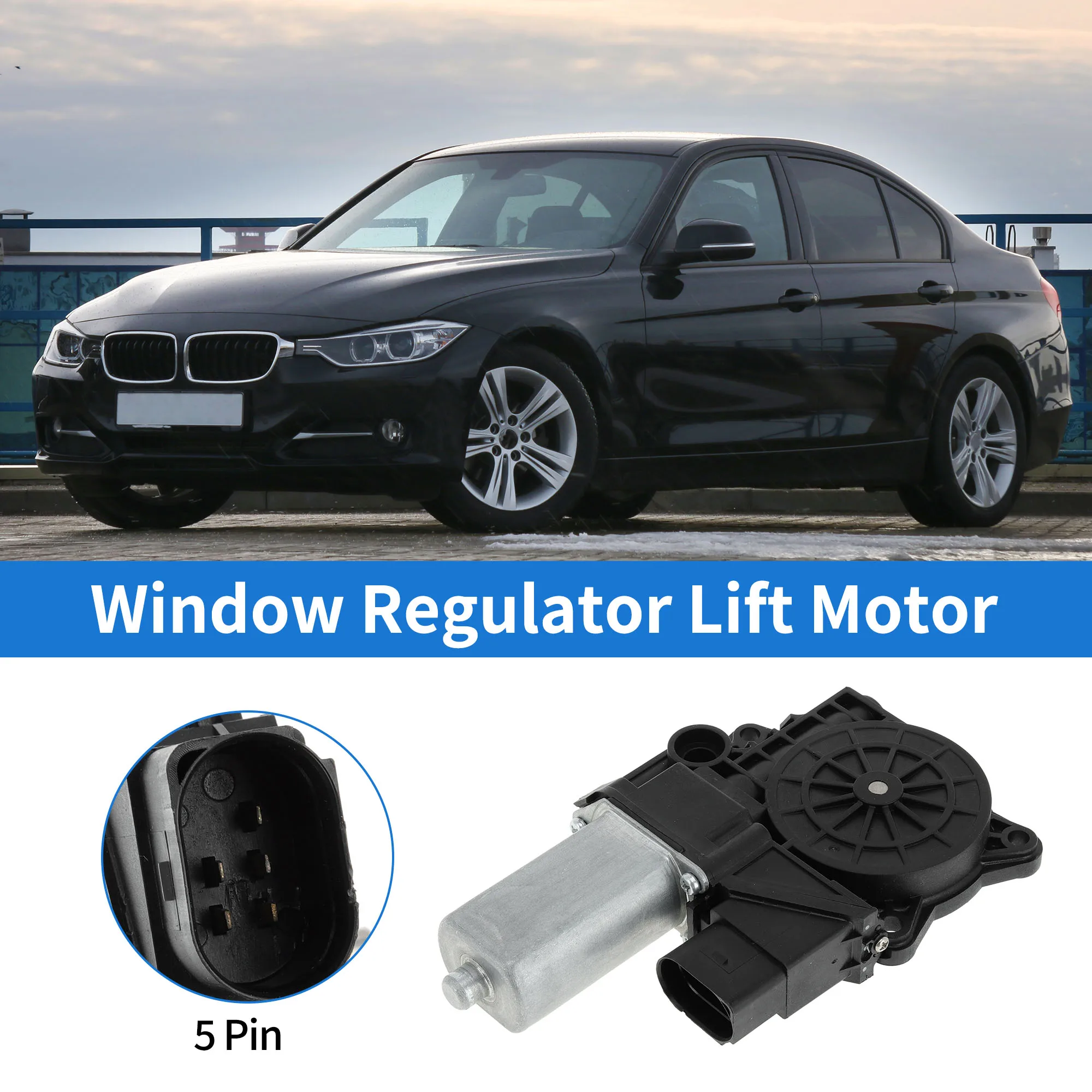 

UXCELL No.67626927025 Power Window Regulator Lift Motor for BMW 323i E90 Sedan 06-11 5 Pin Car Window Glass Lift Motor