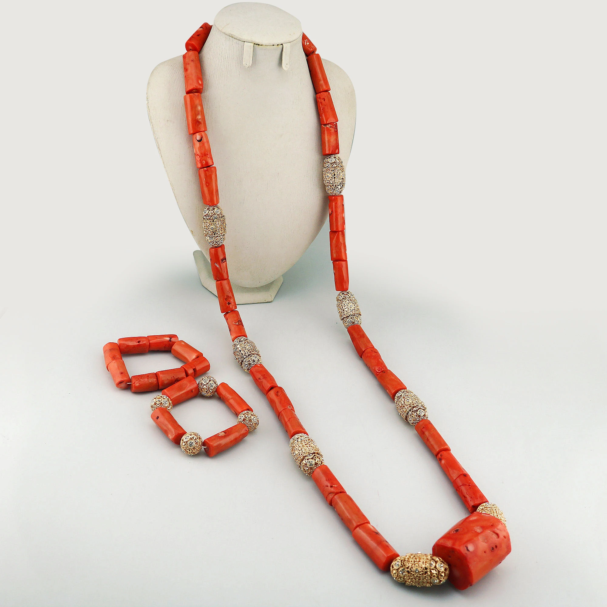 

Комплект ювелирных изделий из натуральных коралловых бусин, комплект ожерелья из нигерийских коралловых бусин, комплекты ювелирных изделий из нигерийских африканских свадебных бусин