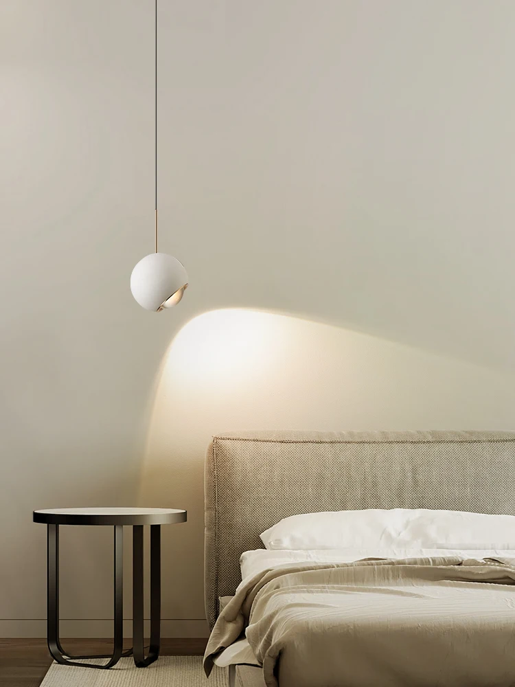 

Minimalist bedroom bedside chandelier Modern minimalist Internet celebrity creative light luxury chandelier Background wall lift
