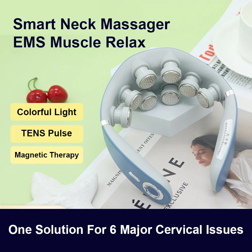 

Электрический вибрационный массажер для шеи, низкочастотный умный импульсный массажер для шеи, перезаряжаемый массажер для шеи с подогревом и пультом дистанционного управления