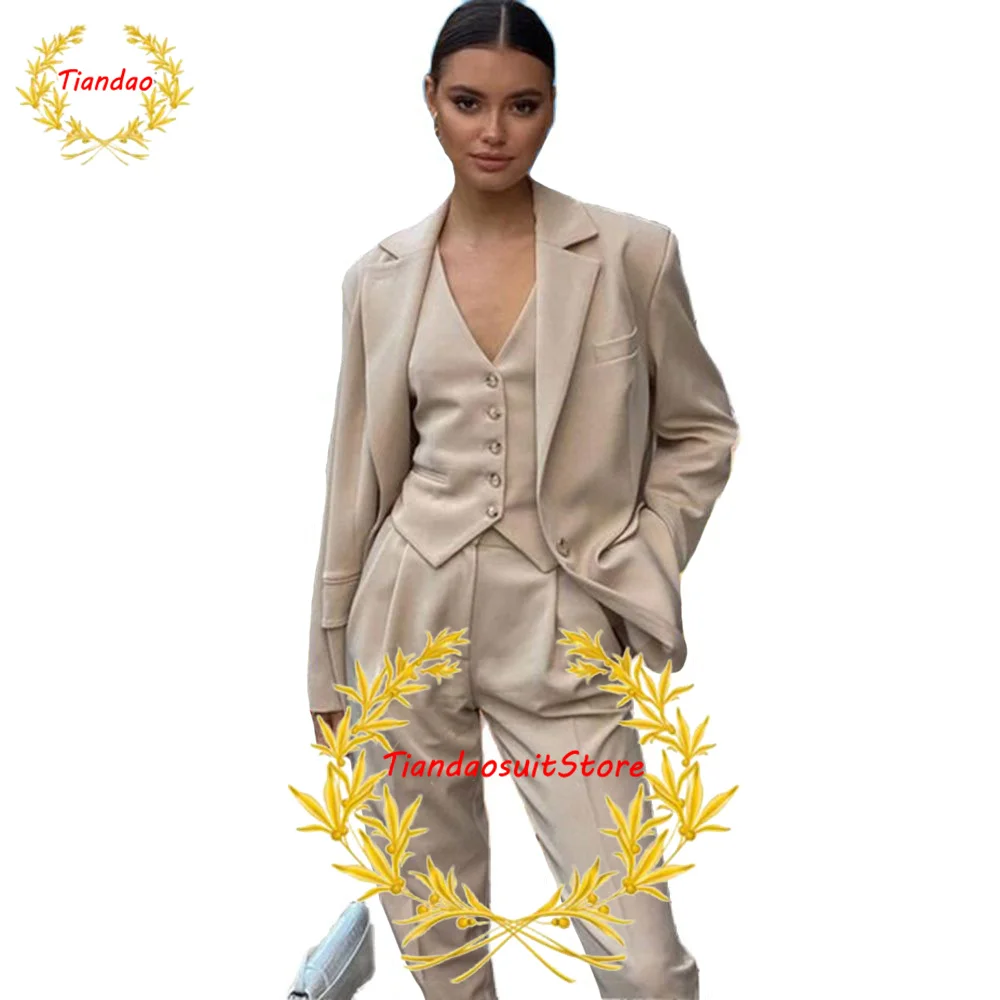 

3 Piece Women's Suits Formal Business Workwear Office Lady Blazer Pants Slim Fit Jacket Set Party Dresses