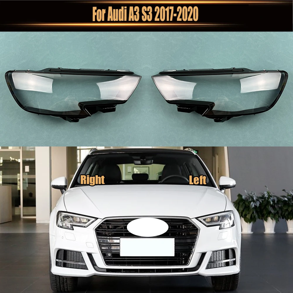 

For Audi A3 S3 2017 2018 2019 2020 Front Headlamp Cover Transparent Mask Lamp Shade Headlight Shell Lens Auto Replacement Parts