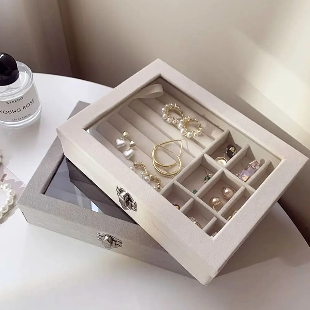 

Прозрачная коробка для хранения ювелирных изделий, держатель для колец, органайзер для сережек, органайзер для ювелирных изделий, многослойная коробка для хранения ювелирных изделий