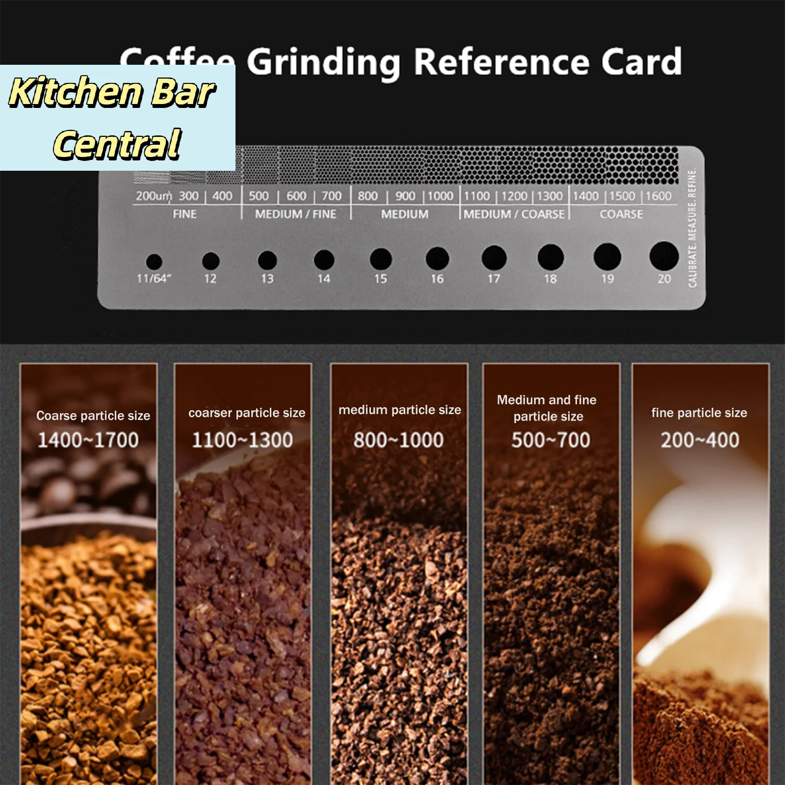 【Stainless Steel Coffee Powder Grinding Thickness Reference Comparison Card Grinder Grinding Powder Comparison Scale】