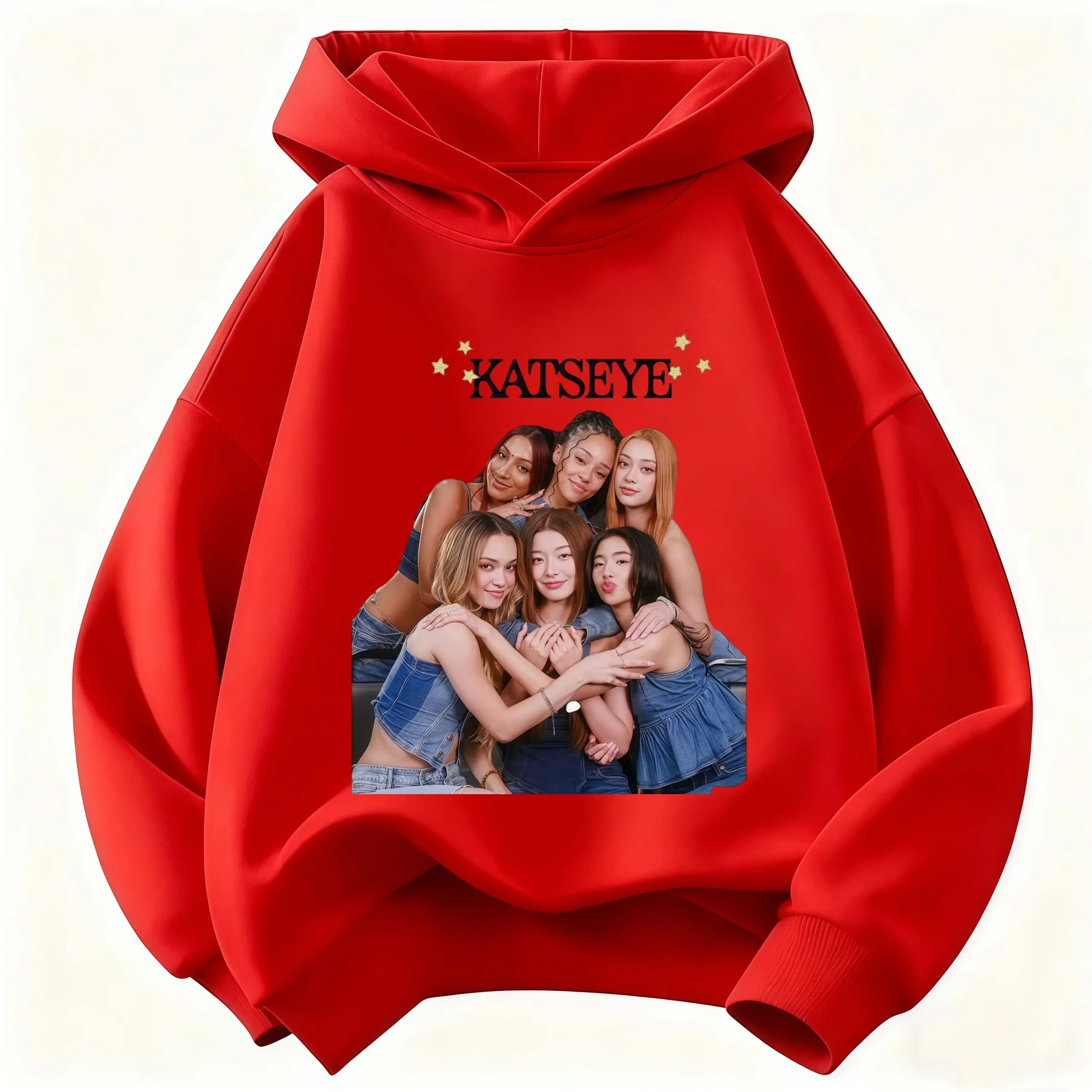 Kinder-KATSEYE-Hoodie, Mädchen und Jungen, lässiger Kapuzenpullover mit langen Ärmeln, modisches Grafikdesign, Pullover für Kinder, Alltags-Streetwear-Oberteil. – Detail 9