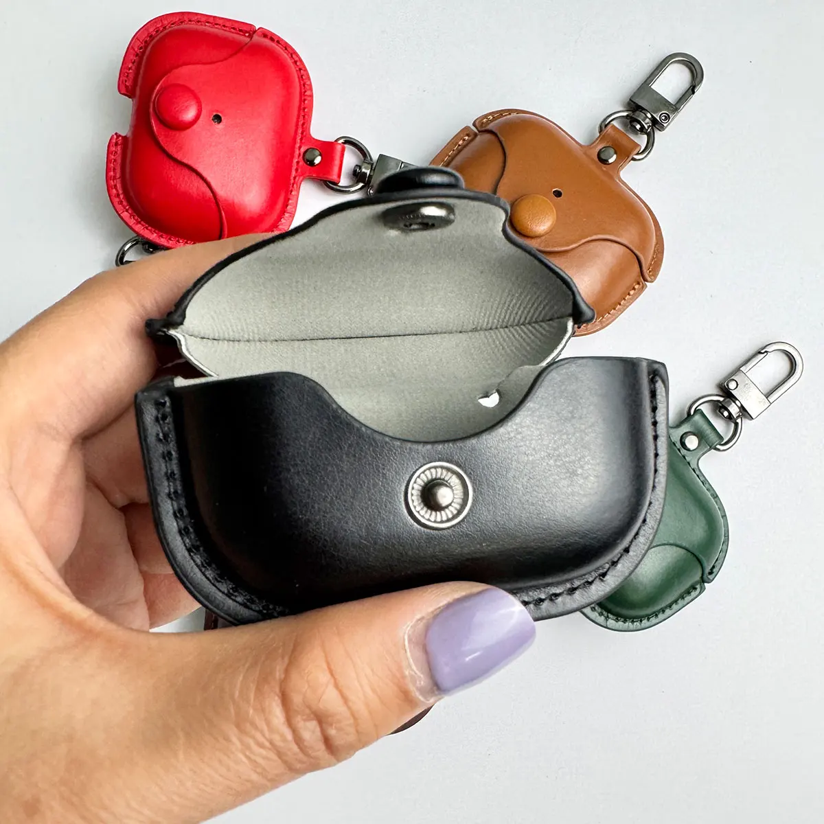 Luxury Classic Business Retro Button PU Leather Case for AirPods Pro 1/2/3 Series Cover - view 4