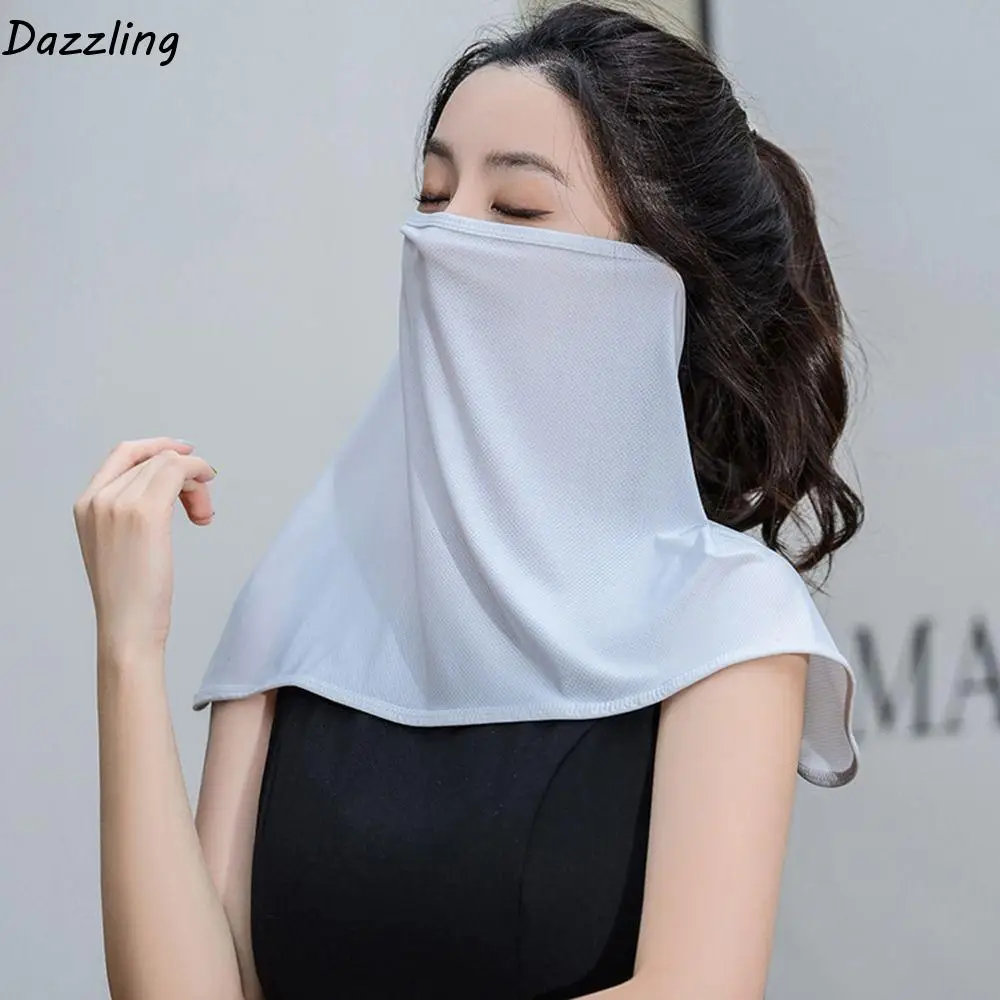 

Scarves Silk Scarf Outdoor Neck Protection Summer UV Protection Sunscreen Mask Face Scarf Anti-uv Face Cover Sunscreen Veil