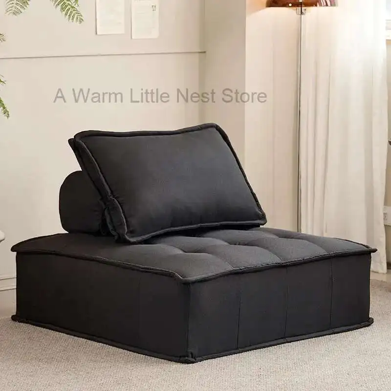 Luz de luxo alta qualidade sala estar sofá piso único italiano designer modular sofá tatami preto inflavel móveis