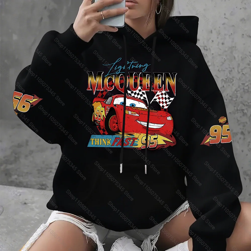 Disney Cars Film Saetta McQueen Fodera in pile Cappotto invernale caldo Unisex Retro Street Y2K Moda casual Top Abbigliamento