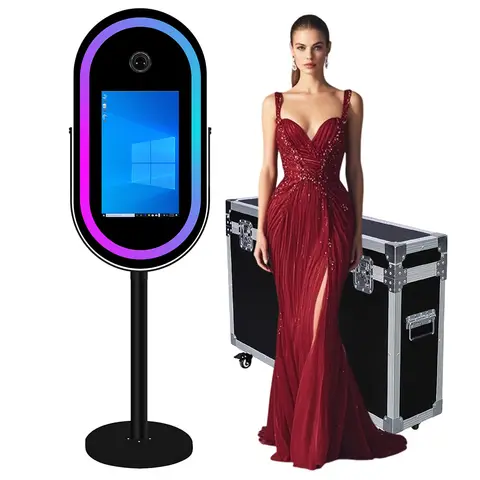 결혼식 파티를 위한 비행 케이스가 있는 21.5인치 LCD 터치스크린 셀카 포토부스가 있는 휴대용 타원형 매직 미러 포토 부스 Best5 결혼식 파티를 위한 비행 케이스가 있는 21.5인치 LCD 터치스크린 셀카 포토부스가 있는 휴대용 타원형 매직 미러 포토 부스 Best5