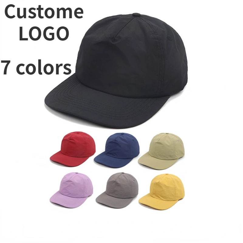 New Custom Logo Men Solid Color Anti-splashing Five-panel Quick-drying Hat Spring and Summer Casual Sunshade Women Baseball Cap