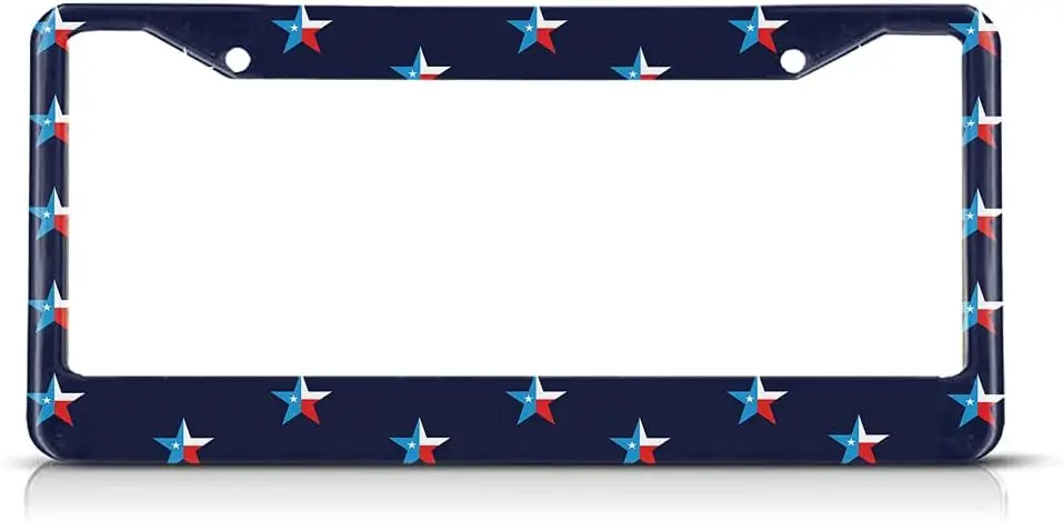 Texas Lone Star License Plate Frame American Patriot License Plate Holder White Blue Red Car Tag Frame License Plate Cover Car