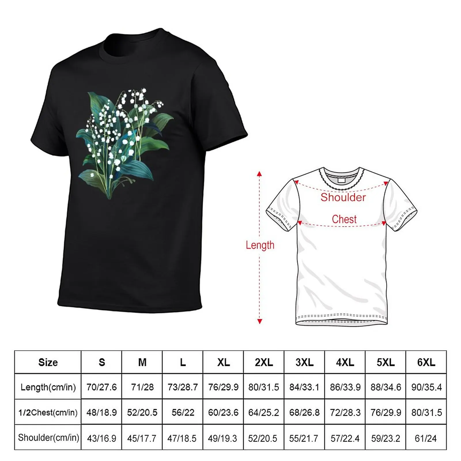 New Lily of the valley T-Shirt anime graphics t shirt t shirt man heavyweight t shirts for men