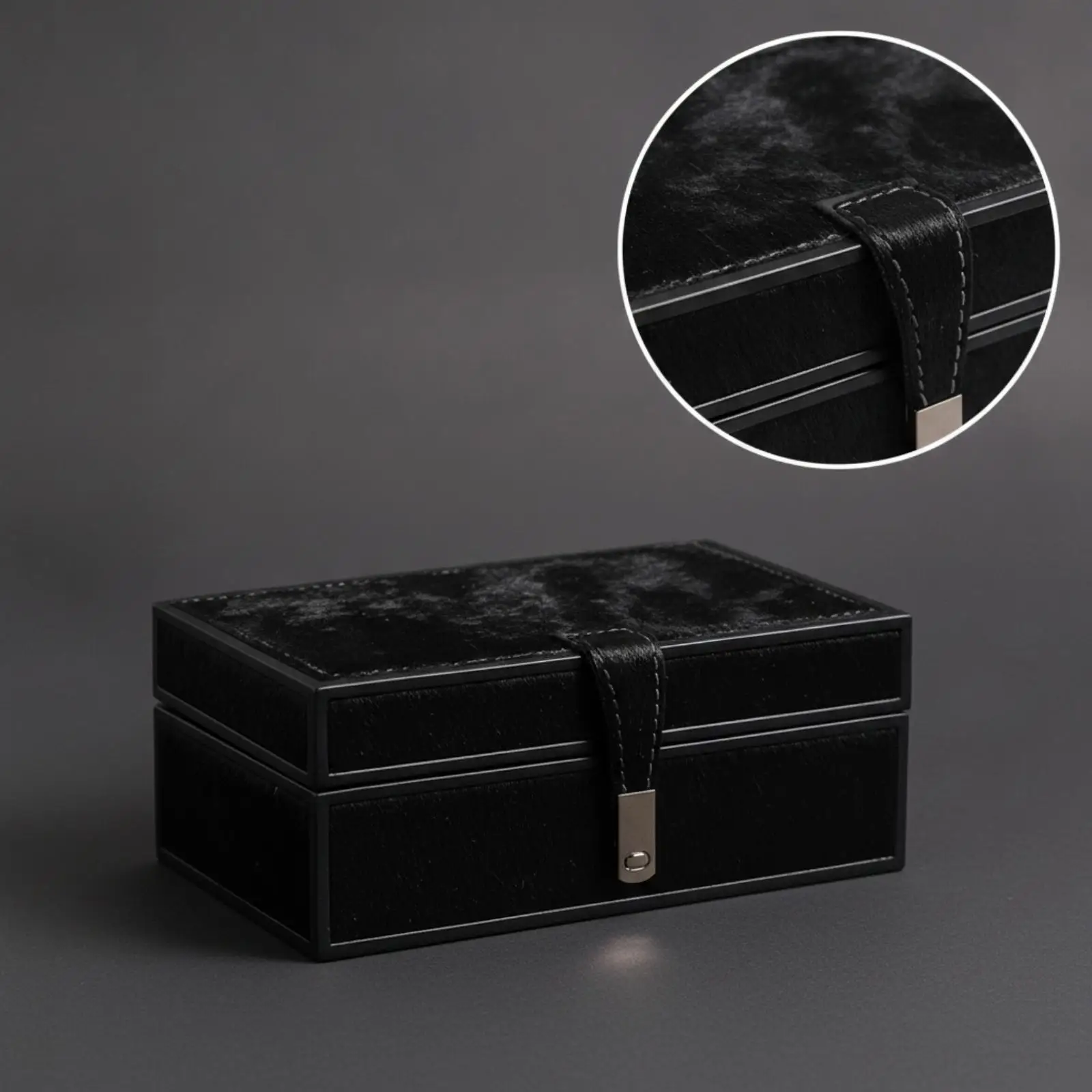 Leather-Textured Keepsake Box | Modern-Luxury, Treasure Box, for hotel room