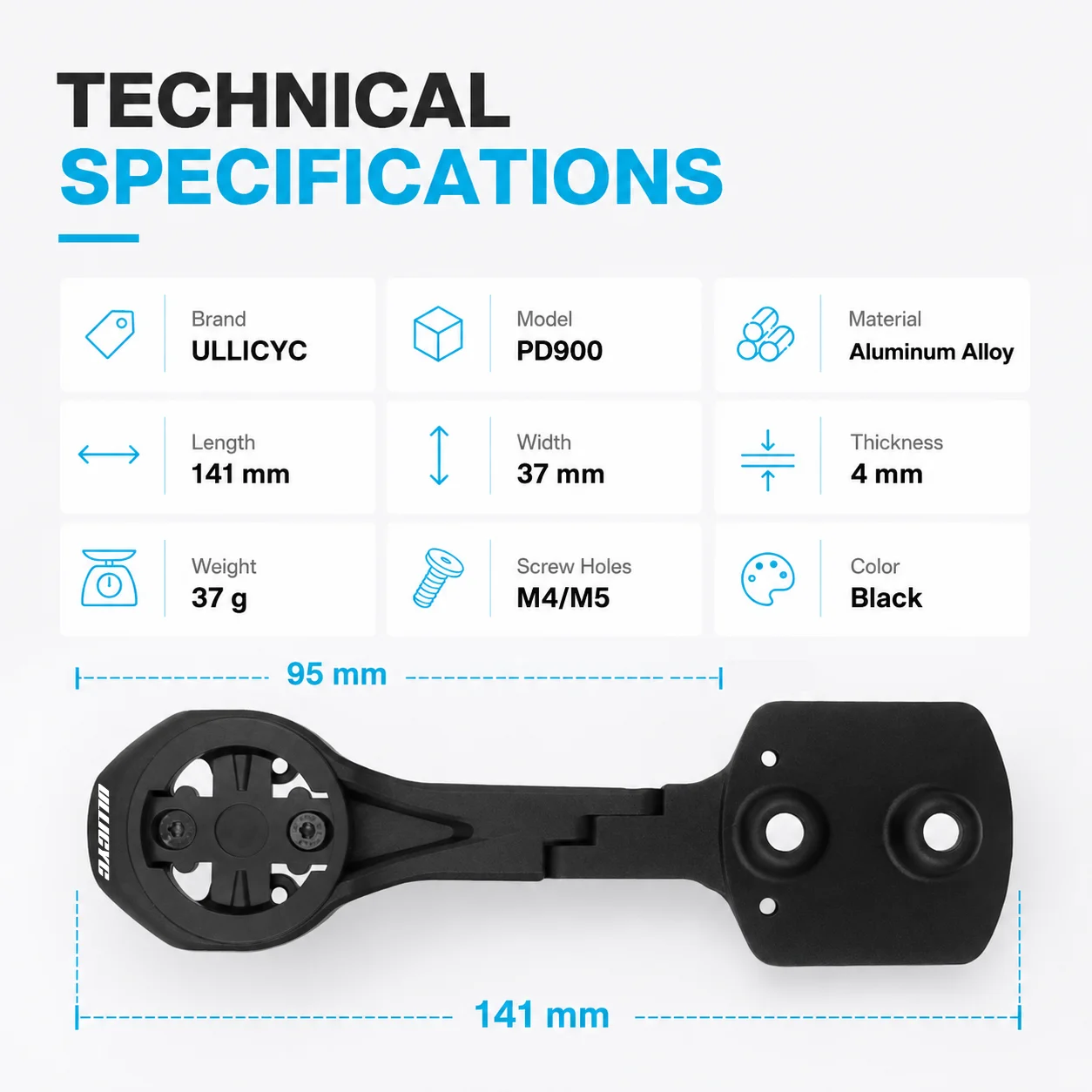 ULLICYC Vision Metron Lenkerhalterung aus Aluminiumlegierung, Frontmontage, kompatibel mit GPS/Garmin/Bryton/Wahoo/Gopro Ullicyc – Detail 3