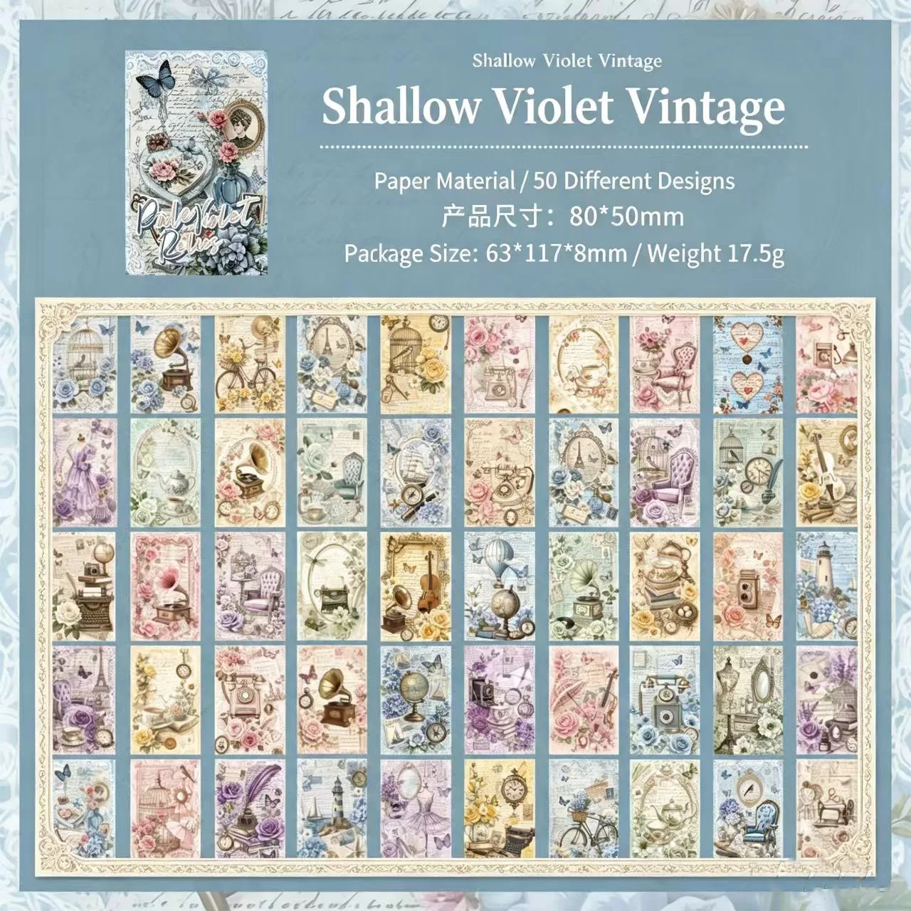 50 Sheets/pack Classical Retro Beauty Scrapbook Journal Diary DIY Paper Stickers Decorative Collages Material