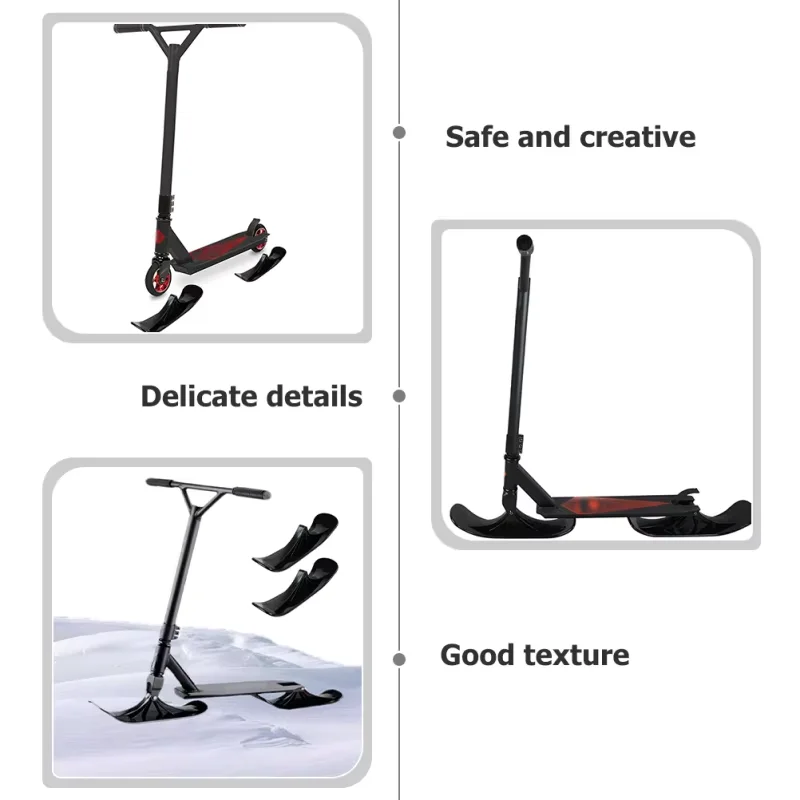 اكسسوارات مزلقة التزلج الشتاء الثلوج سكوتر التزلج زلاجات الأطفال ذات الاستخدام المزدوج التزلج اثنين في واحد سكوتر عجلتين ركوب أجزاء الإطارات #3