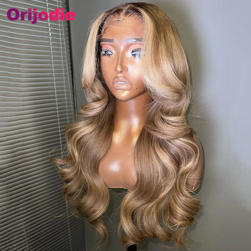 

Highlights Ash Brown Blonde 5x5 Closure Body Wave Human Hair Wigs Transparent 13x6 13x4 Lace Frontal Wig for Women Pre Plucked