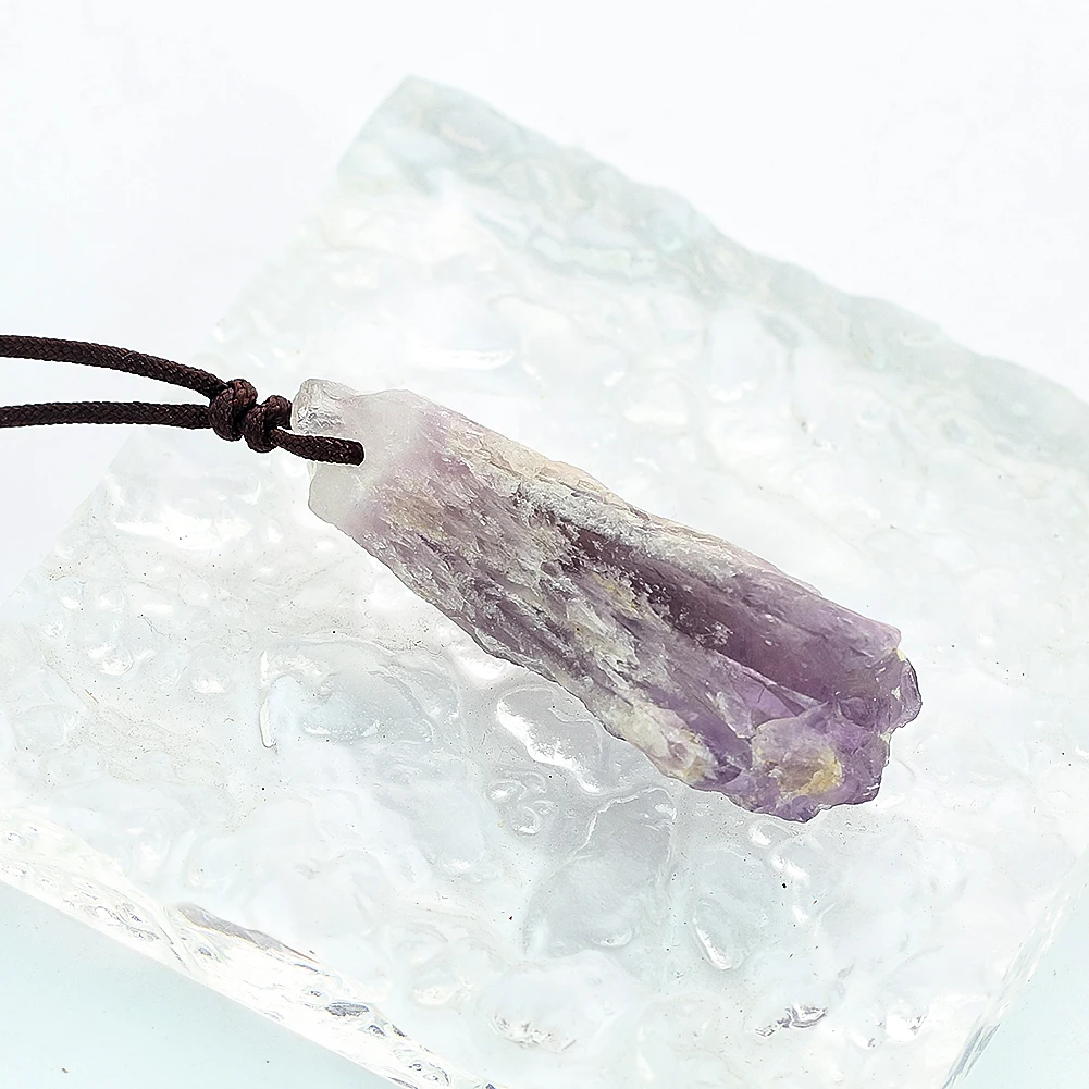 

1PC Natural Amethyst Pendant Necklace Fashion Quartz Purple Ladies Necklace Aura Charm DIY Jewellery Making Accessories