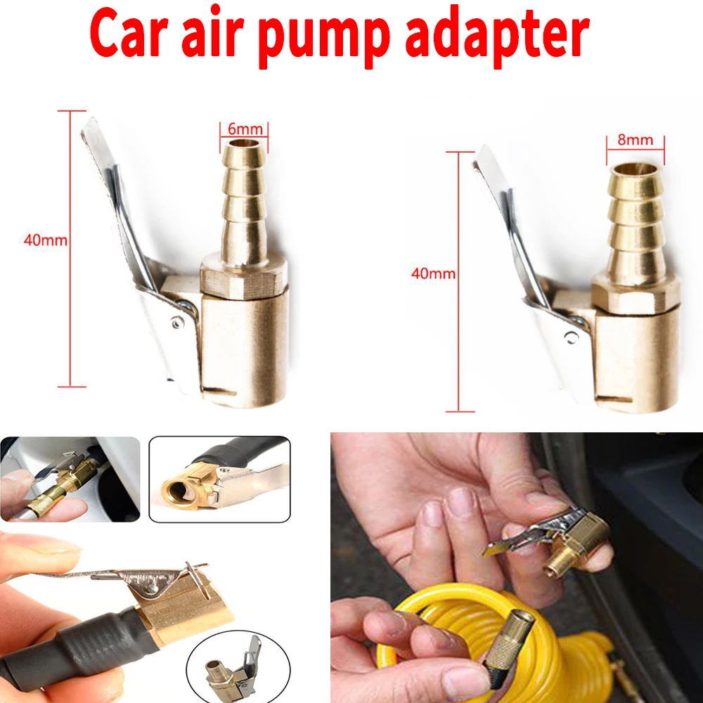 

Car Air Pump Conversion Connector Air Pump American Adapter Car Air Pump Threaded Air Nozzle Adapter 6mm 8mm