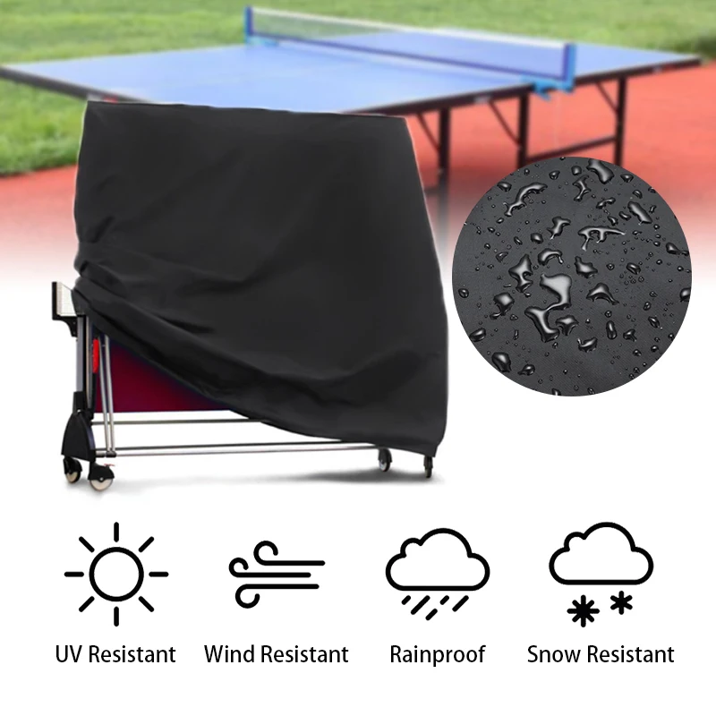 PingPong Table Cover Protection 300D Heavy Duty Waterproof Dust-proof Tennis Table Storage Cover Indoor Outdoor Furniture Cover