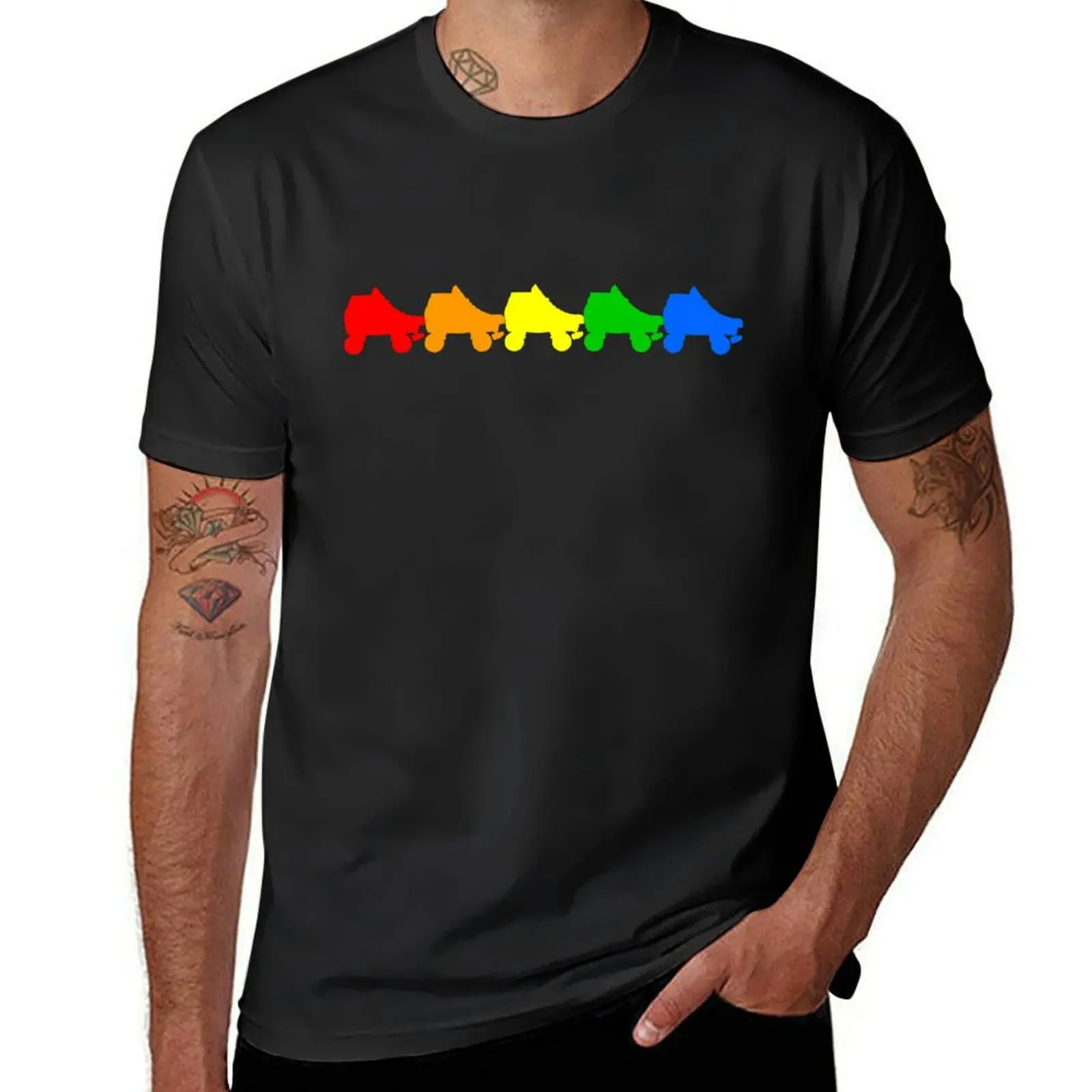 

rainbow skates T-Shirt aesthetic clothes summer tops Blouse Short sleeve tee men