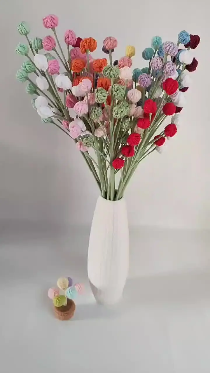 Bouquet di Fiori Intrecciati a Mano, Fiocchi di Neve Finiti, Fiori Simulati Lavorati a Maglia, Decorazioni per la Casa, Decorazioni per Hotel, Forniture per Matrimoni