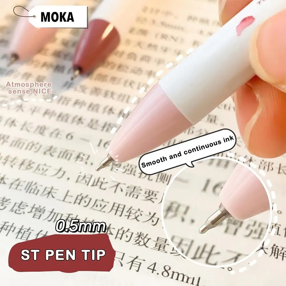 

6 шт./компл., милая гелевая ручка ST с наконечником Rose Press, быстросохнущая, гладкая, для письма, канцелярские принадлежности, 0,5 мм, черные чернила, эстетические ручки для экзамена